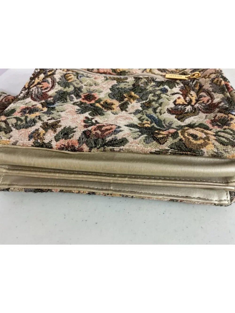 Vintage Floral Tapestry Tote Bag Satchel Made in Italy